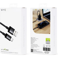 WYE 60W Braided Fast Charge/Sync A-C Cable 2m Black