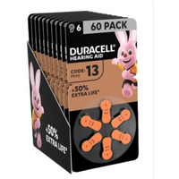Duracell Hearing Aid Batteries - Pack of 6 - Box of 10