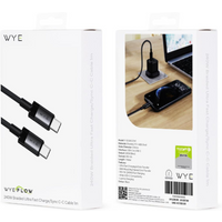 WYE 240W Braided Ultra Fast Charge/Sync C-C Cable 1m Black