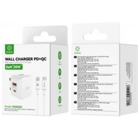 WOOX MX0253 20W PD+QC Home Charger with Type-C to Lightening Fast Cable, 5V 3A, White