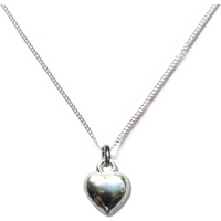 Puff Heart Silver Necklace