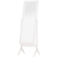 Tall Freestanding Dressing Mirror w/Adjustable Tilt White