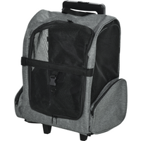 Pet Travel Backpack Bag Cat Dog Carrier w/ Trolley and Telescopic Wheel Grey