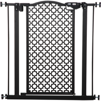 74-80 cm Pet Safety Gate Stair Pressure Fit w/ Auto Close Double Locking, Black