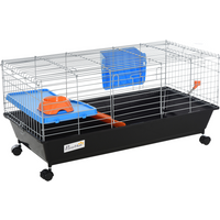 89cm Small Animal Home Cage for Rabbit Ferret Chinchilla w/ Wheels Black
