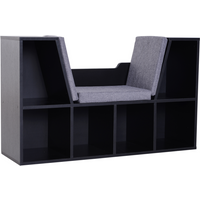Sideboard Bookcase Storage Reading Seat w/Cushion Unit Kids Children Black