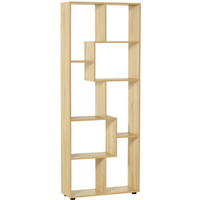 178cm 8-Shelf Bookcase w/ Melamine Surface Oak Tone Multipurpose 8-Grid