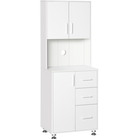 Kitchen Buffet Storage,2 Cabinets, 3 Drawers , 60x40x150cm, White