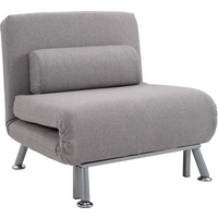 Linen Upholstered Elevated Single Sofa Bed Grey