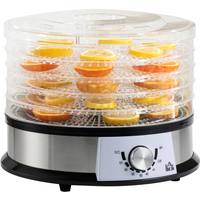 5 Tier Food Dehydrator 250W Stainless Steel Food Dryer Machine Silver
