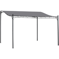 4x3 M Canopy Metal Wall Gazebo Grey