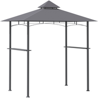 2.5M 8ft New Double-Tier BBQ Gazebo Grill Canopy Barbecue Grey