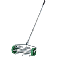 Outsunny Lawn Aerator Roller-Green/Silver