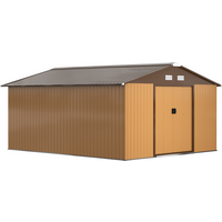 13ft x 11ft Metal StorageFoundation Vent Doors Light Brown