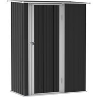 Garden Storage Shed, Sloped Roof, Lockable Door Grey, 142 x 84 x 189cm