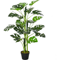 Artificial Monstera Tree 21 Leaves Palm Tree for Indoor Outdoor 1m