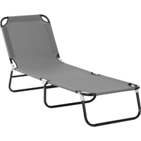 Reclining Lounge Chair with 5-Level Adjustable Backrest, Grey