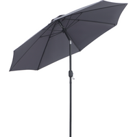2.7M Patio Sun Umbrella Parasol Tilt Shade Aluminium Charcoal Grey