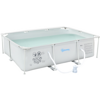 Steel Frame Pool & Filter Pump & Cartridge Rust Resistant 292 x 190 x 75cm Grey