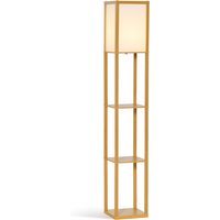 4-Tier Floor Lamp, Floor Light with Storage Shelf, Natural 3-Tier