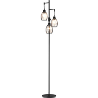 170cm Industrial 3-Light Floor Lamp, Dimmable Black