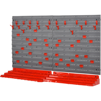 DURHAND PP Wall Mounted Garage Tool Organiser Unit Grey/Red