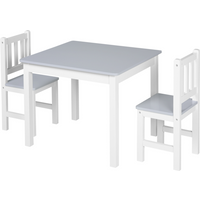 Kids Table and 2 Chairs Set 3 Pieces Toddler Multi-usage Desk Indoor HOMCOM