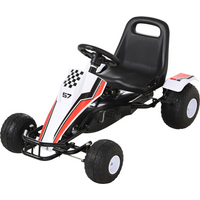 Child's Racing-Style Pedal Go Kart w/ Brake Gears Steering Wheel Seat