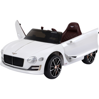 Electric Ride-on Car w/ LED Lights Music Parental Remote Control White HOMCOM