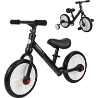 Kids Balance Training Bike Toy w/ Stabilizers For Child 2-5 Years Black