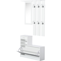 Entryway Organizer Shoe Storage Space Saving Mirror Chest Drawer