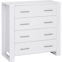 Chest Of 4 Drawers Home Storage Clothes Cabinet Metal Handles White