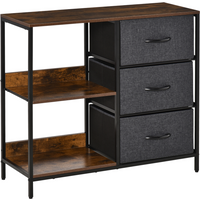 HOMCOM Chest Dresser with 3 Drawers Storage Cabinet Organizer, Black