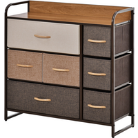 HOMCOM 7-Drawer Dresser, Fabric Chest of Drawers, Storage Organizer