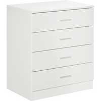 Storage Cabinet Vertical Drawer Chest of 4 w/ Metal Rails Anti-Tip