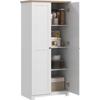 172cm Wooden Storage Cabinet Cupboard With 2 Doors 4 Shelves White