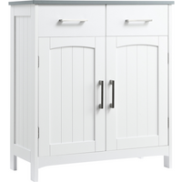 kleankin Freestanding Bathroom Cabinet with 2 Drawers 2 Doors Adjustable Shelf