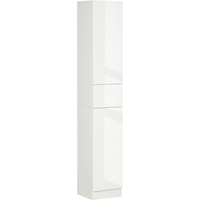 kleankin High Gloss Tall Bathroom Cabinet with Adjustable Shelves White
