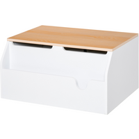 Wooden Kids Toy Box Children Storage Chest Organiser Book Slot White