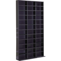 HOMCOM CD DVD Media Storage Shelves Display Shelf Racks Wooden Frame Black