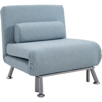 Single Folding 5 Position Convertible Sleeper Chair Sofa Bed Blue