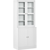 Modern Bookcase Display Storage Cabinet w/ Doors Adjustable Shelves