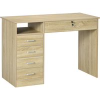 Computer Desk Writing Desk with Five Drawers for Home Office Oak