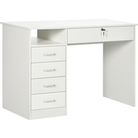 Computer Desk Writing Desk with Five Drawers for Home Office White