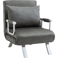 Sofa Bed Foldable Portable Armchair Sleeper Lounge Pillow Dark Grey