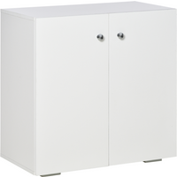 HOMCOM Freestanding Storage Cabinet w/ Two Shelves Wooden Sideboard - White