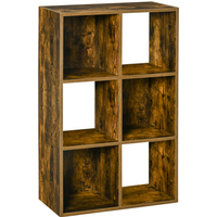 HOMCOM Industrial Style Storage Shelf, Bookcase, Bookshelf, Rustic Brown