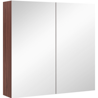 kleankin 63Wx60H cm Double Door Wall-Mount Bathroom Mirrored Cabinet Medicine