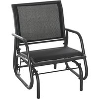 Outdoor Gliding Swing Chair Garden Seat w/ Mesh Seat Curved Back Steel Frame