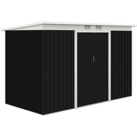 Outsunny 9 x 4FT Outdoor Garden Storage Shed w/ 2 Door Galvanised Metal Grey